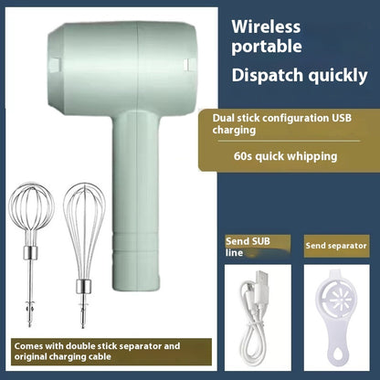 Electric Whisk Wireless Handheld Rechargeable Cream Mixer Kitchen Gadgets